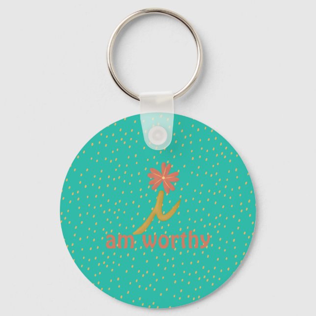 Summer Strawberry effortlesli i am worth Key Ring (Back)