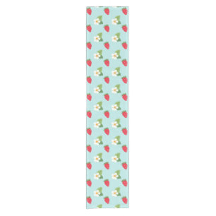 Summer Strawberry Flower Short Table Runner