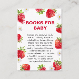 Summer Strawberry Fruit Cute Baby Shower Enclosure Card