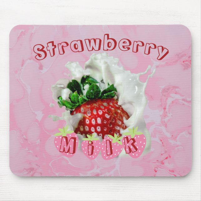 Summer Strawberry Fruit Cute Japanese Kawaii Food Mouse Pad (Front)