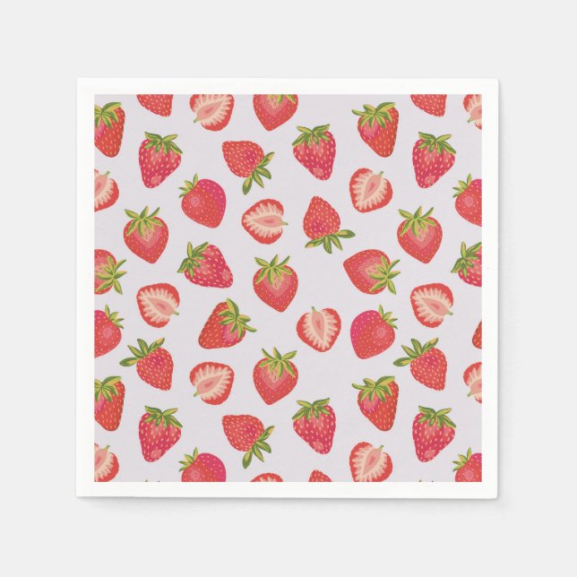Summer Strawberry Fruit Pattern Napkin (Front)