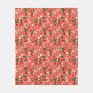 Summer Strawberry Patch Garden Pattern Blanket