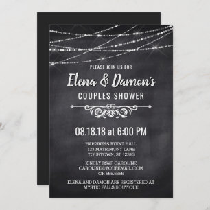 Summer String Lights Couples Shower Invitation