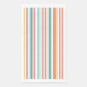 Summer stripe check happy colours napkin