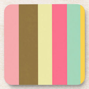 Summer Stripe Colour Palette Design Coaster