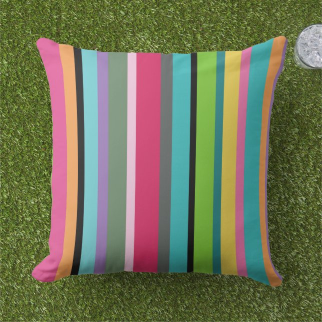 Summer Stripes Cushion (Grass)