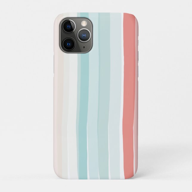 Summer stripes in coral and turquoise Case-Mate iPhone case (Back)