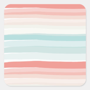 Summer stripes in coral and turquoise stickers