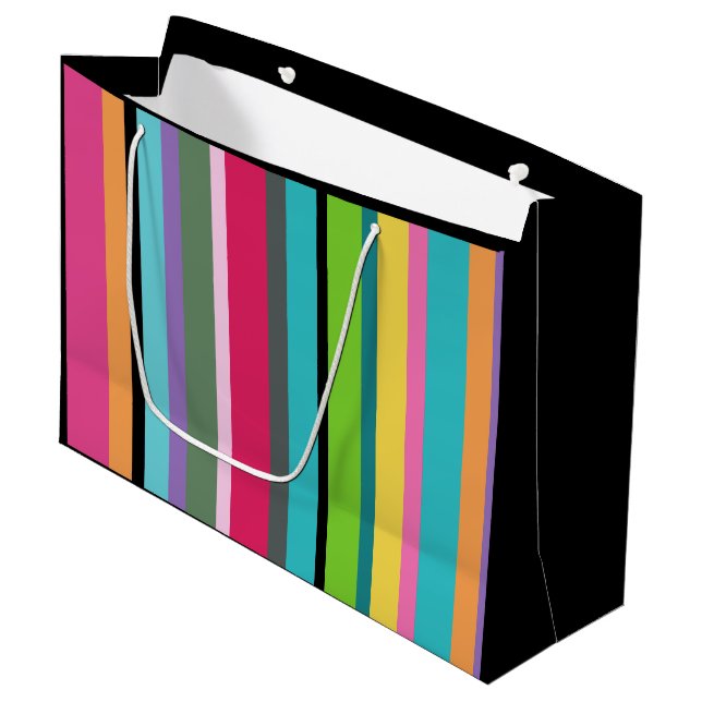 Summer Stripes Large Gift Bag (Front Angled)