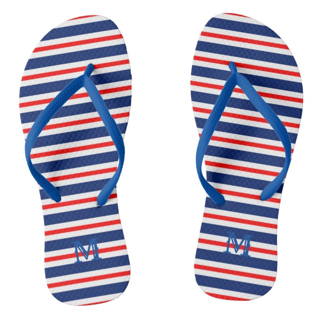 Summer Stripes Monogrammed Ocean Jandals (Footbed)