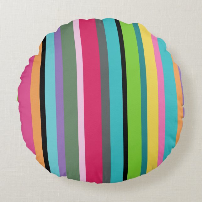 Summer Stripes Round Cushion (Front)
