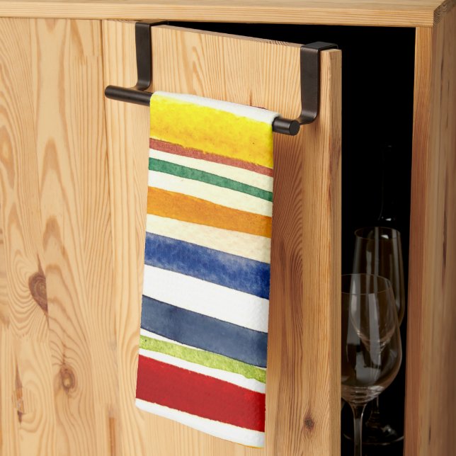 summer stripes tea towel (Thirds Fold)