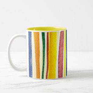 summer stripes Two-Tone coffee mug