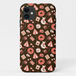 Summer Stuff Chocolate Brown Background Case-Mate iPhone Case