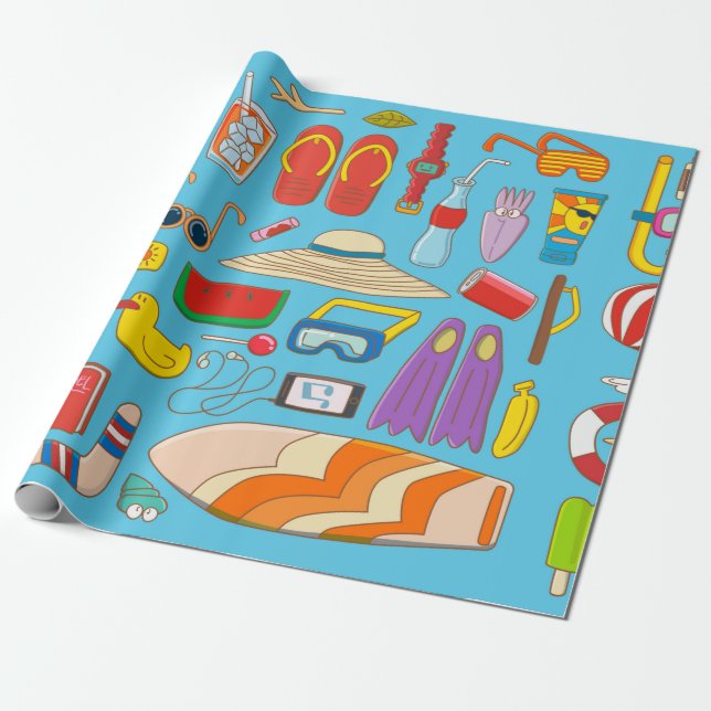 Summer stuff collection item for summer time at th wrapping paper (Unrolled)