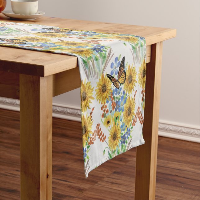 Summer Style Butterfly Flower Garden Table Runner (In Situ)
