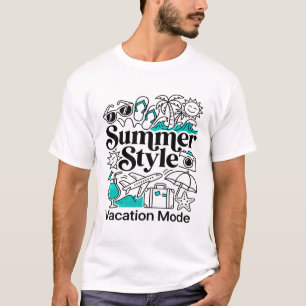 Summer Style Vacation Mode Travel Theme Elements T-Shirt