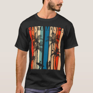 Summer Sun Beach California USA Retro Santa Monica T-Shirt