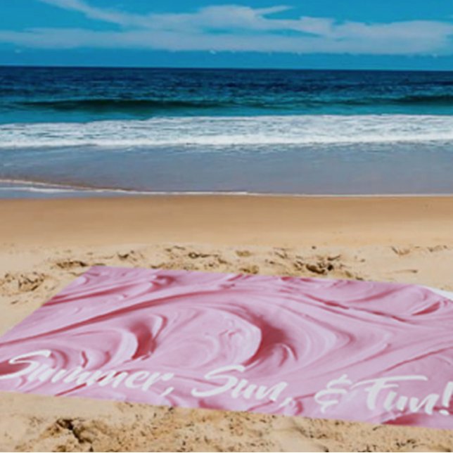 'Summer, Sun, & Fun' Pink Cupcake Frosting  Beach Towel (Creator Uploaded)