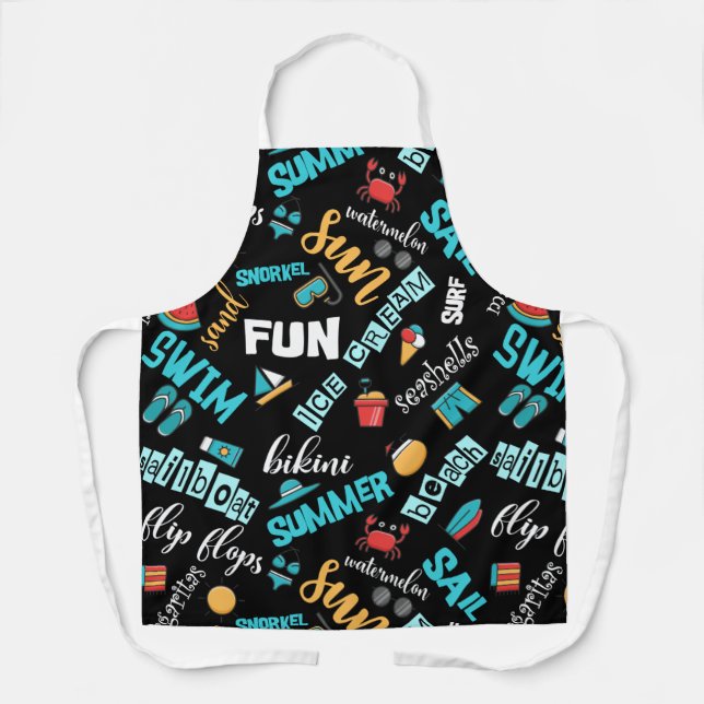 Summer Sun Fun Turquoise ID746 Apron (Front)