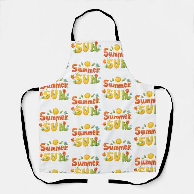 Summer Sun Illustration Apron (Front)