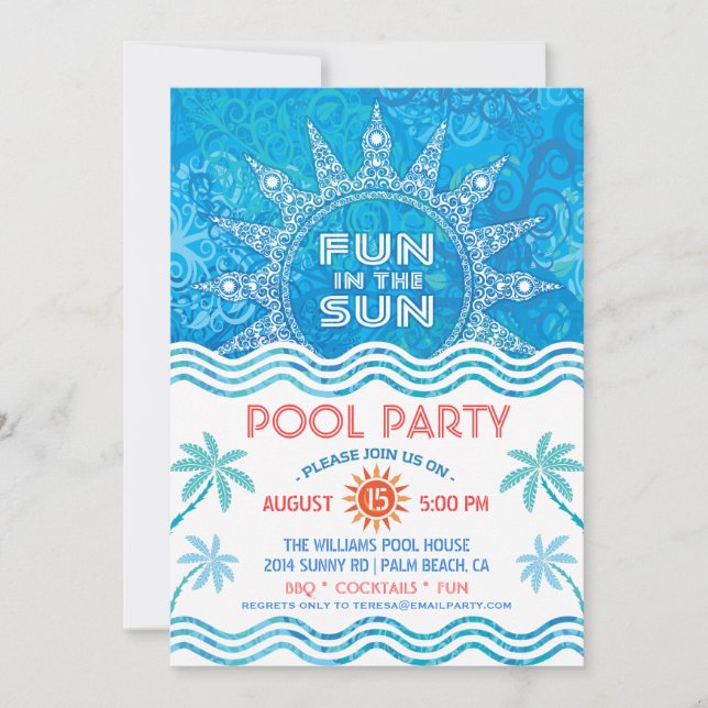 Summer Sun Party Invitation (Front)