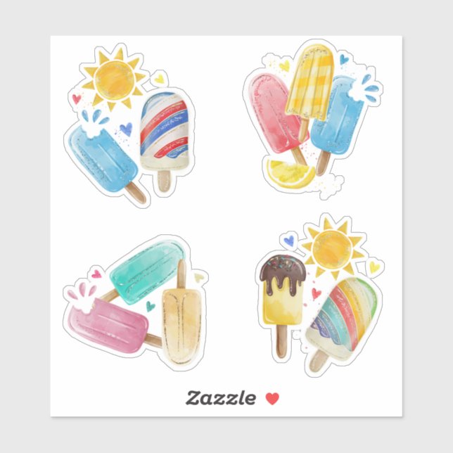 Summer Sun Pastel Creamsicle, Popsicle Collection (Sheet)