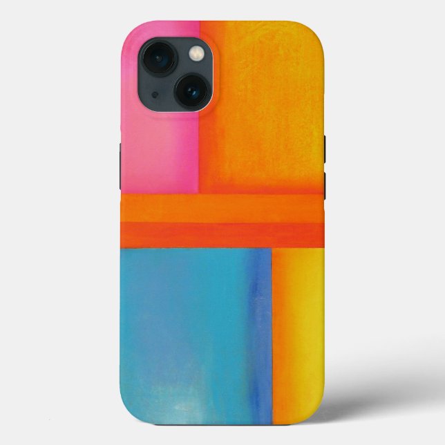 SUMMER, SUN & SEA - Pink Yellow Blue Abstract Art  Case-Mate iPhone Case (Back)