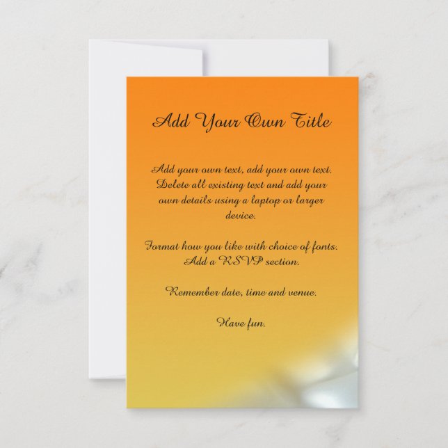 Summer Sun Simple Custom Wedding Invite (Front)