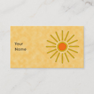 Summer sun. Warm yellow colours. Business Card