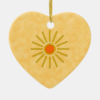 Summer sun. Warm yellow colours. Ceramic Tree Decoration