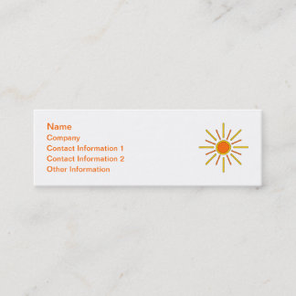 Summer sun. Yellow and orange. Mini Business Card