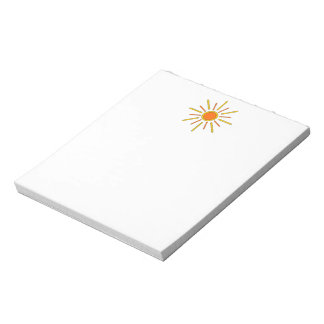 Summer sun. Yellow and orange. Notepad
