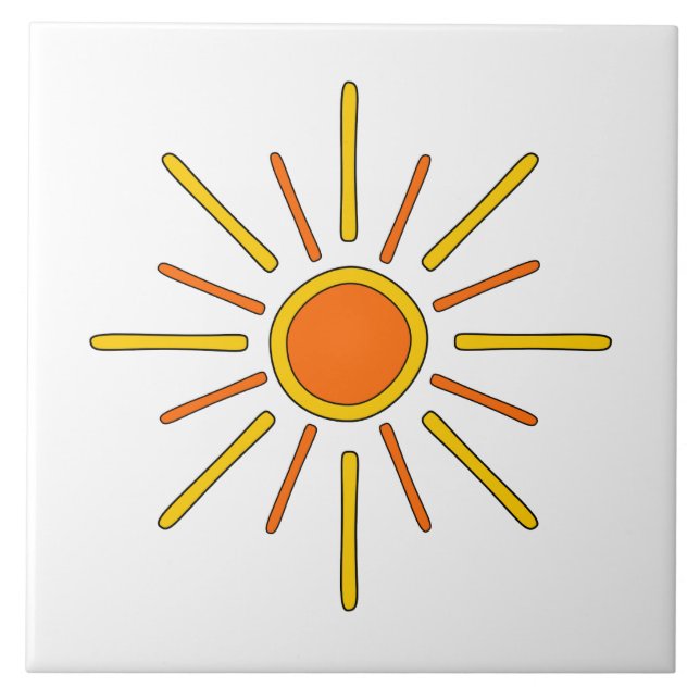 Summer sun. Yellow and orange. Tile (Front)