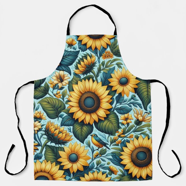 Summer/sunflower/bird Apron (Front)
