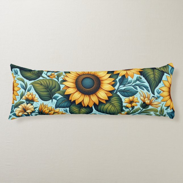 Summer/sunflower/bird Body Cushion (Front)