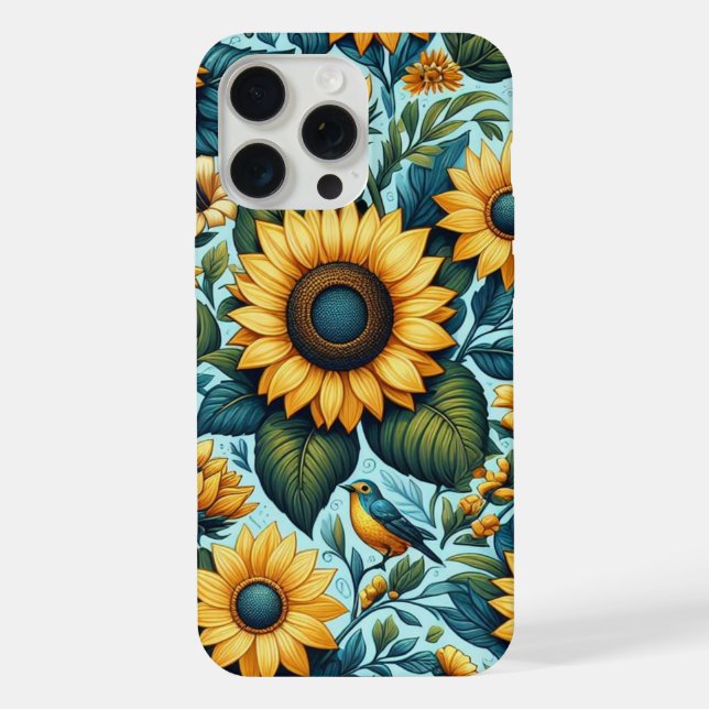 Summer/sunflower/bird iPhone Case (Back)