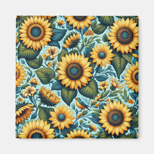 Summer/sunflower/bird Magnet