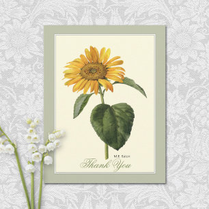 Summer Sunflower Botanical Thank You Card