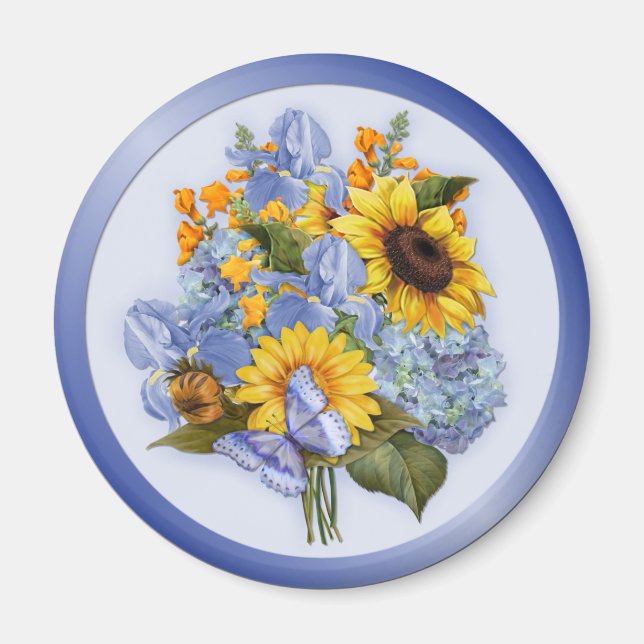 Summer Sunflower Bouquet Magnet (Front)