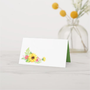 Summer Sunflower Buffet Food Label Cards
