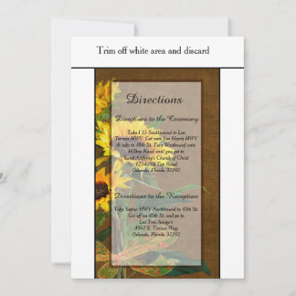 Summer Sunflower Burlap 3.5x6 Directions Card