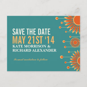 Summer Sunflower Floral Save The Date Postcard