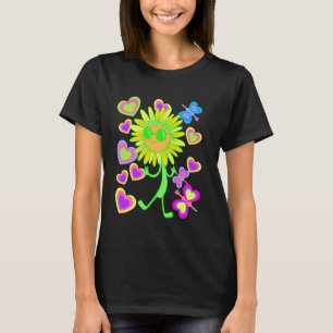 Summer Sunflower Hippie Hippies Colourful Happy Ch T-Shirt