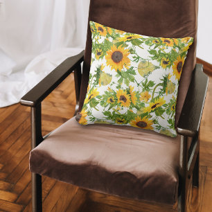 Summer Sunflower Pattern  Cushion