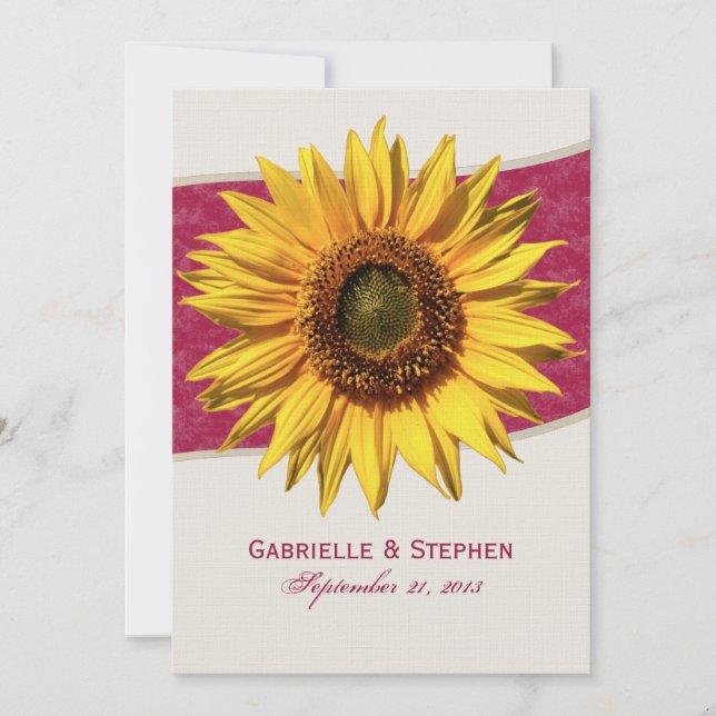 Summer Sunflower Wedding Invitation (Front)