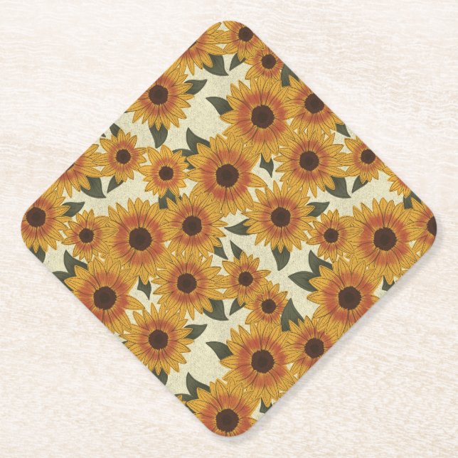 Summer Sunflowers Paper Coaster (Front)