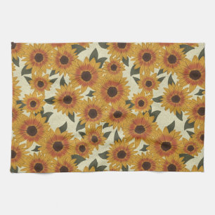 Summer Sunflowers Tea Towel