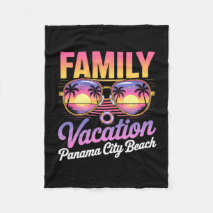 Summer sunglass tropical family vacation panama fleece blanket