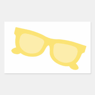 Summer sunglasses yellow hipster eyewear glasses rectangular sticker